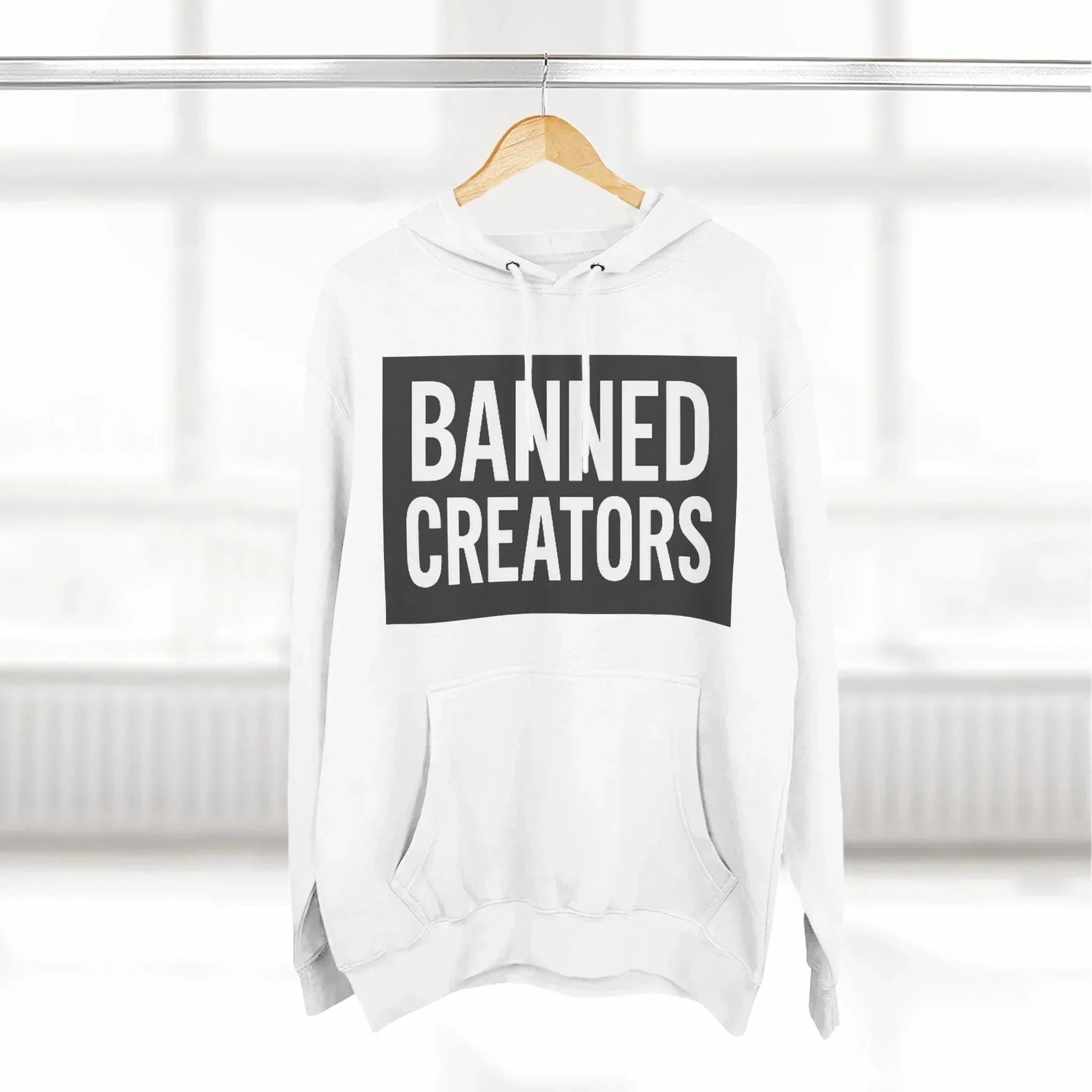 Banned Creators Hoodie - Fleece Sweatshirt for Trendsetters, Gift for Creators, Streetwear, Unique Design, Cozy Casual Wear - Manhattan Viral - Manhattan Viral