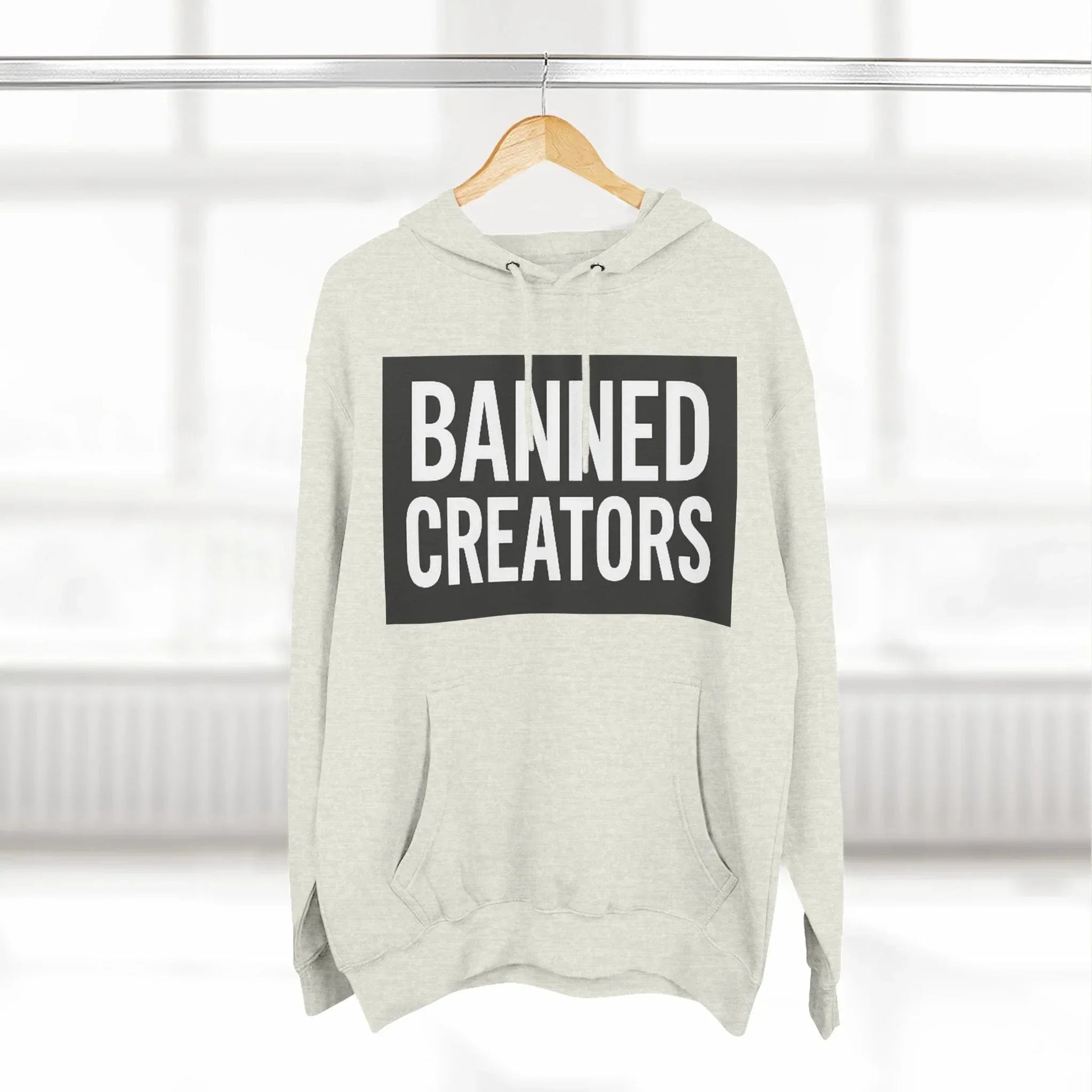 Banned Creators Hoodie - Fleece Sweatshirt for Trendsetters, Gift for Creators, Streetwear, Unique Design, Cozy Casual Wear - Manhattan Viral - Manhattan Viral