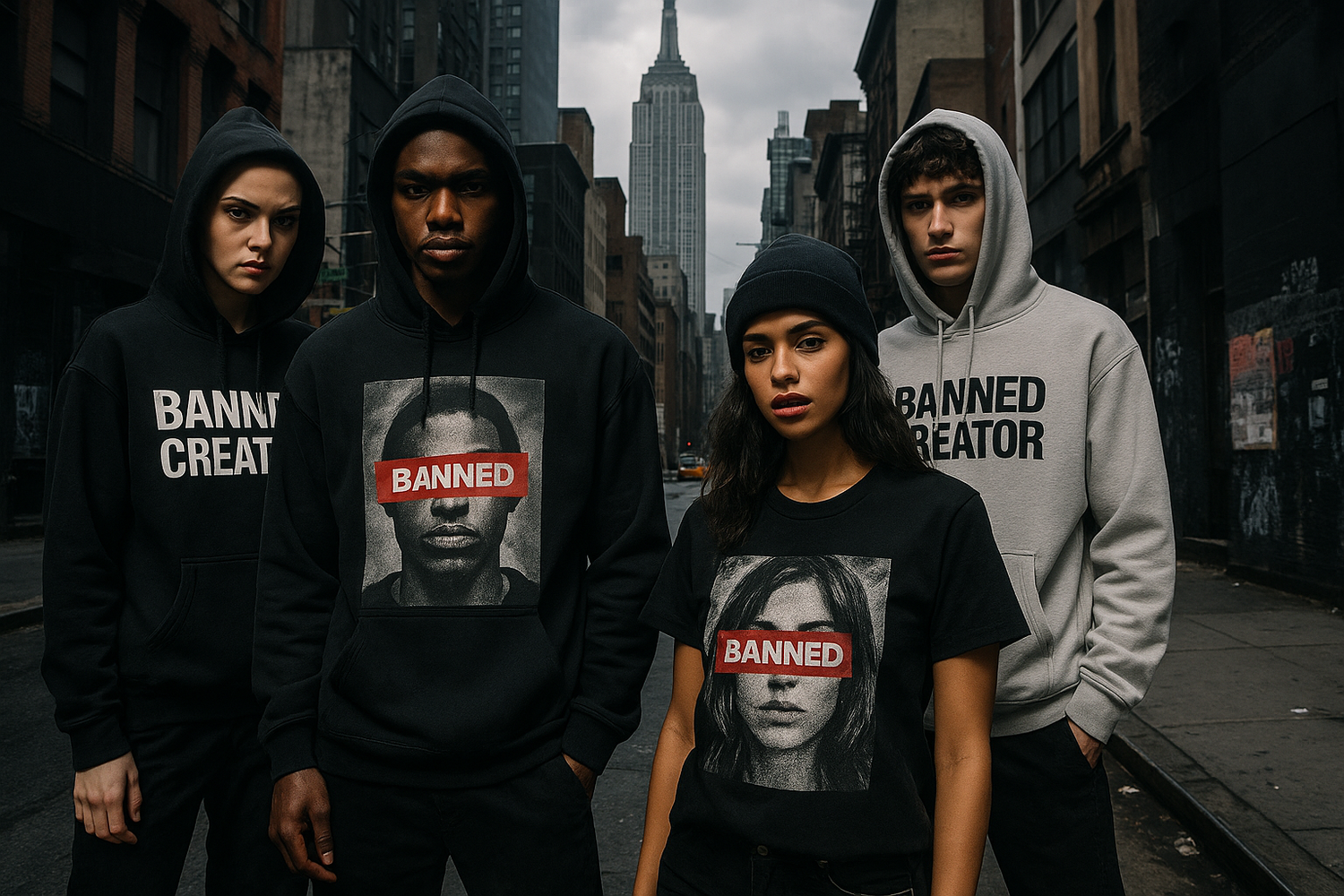 banned creators manhattan viral clothing showcasing banned creator
