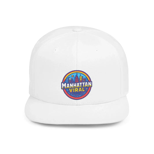 Colorful Manhattan Viral Flat Bill Snapback Hat, Trendy Cap, Streetwear Accessory, Gift for Friends, Casual Style - Manhattan Viral