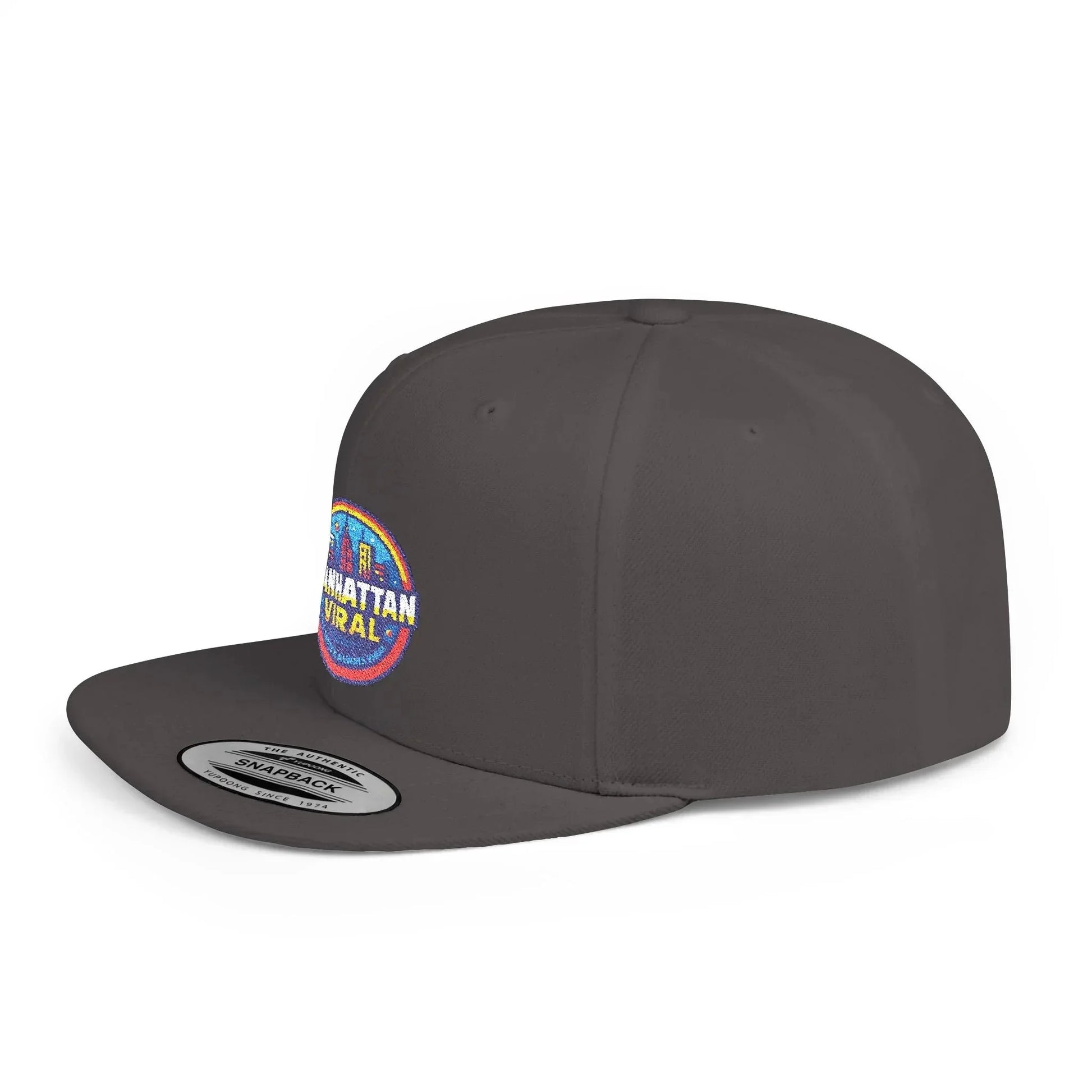 Colorful Manhattan Viral Flat Bill Snapback Hat, Trendy Cap, Streetwear Accessory, Gift for Friends, Casual Style - Manhattan Viral