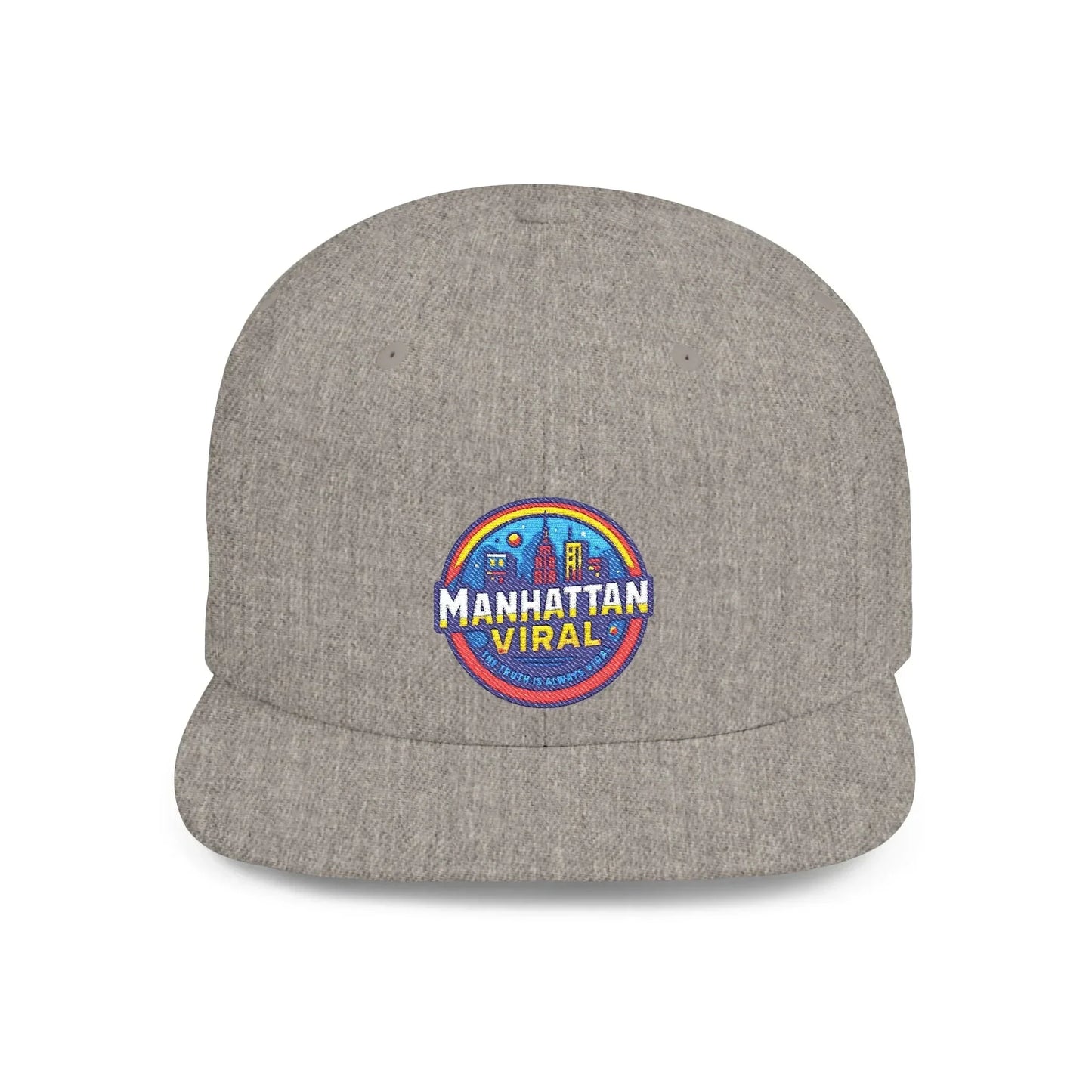 Colorful Manhattan Viral Flat Bill Snapback Hat, Trendy Cap, Streetwear Accessory, Gift for Friends, Casual Style - Manhattan Viral