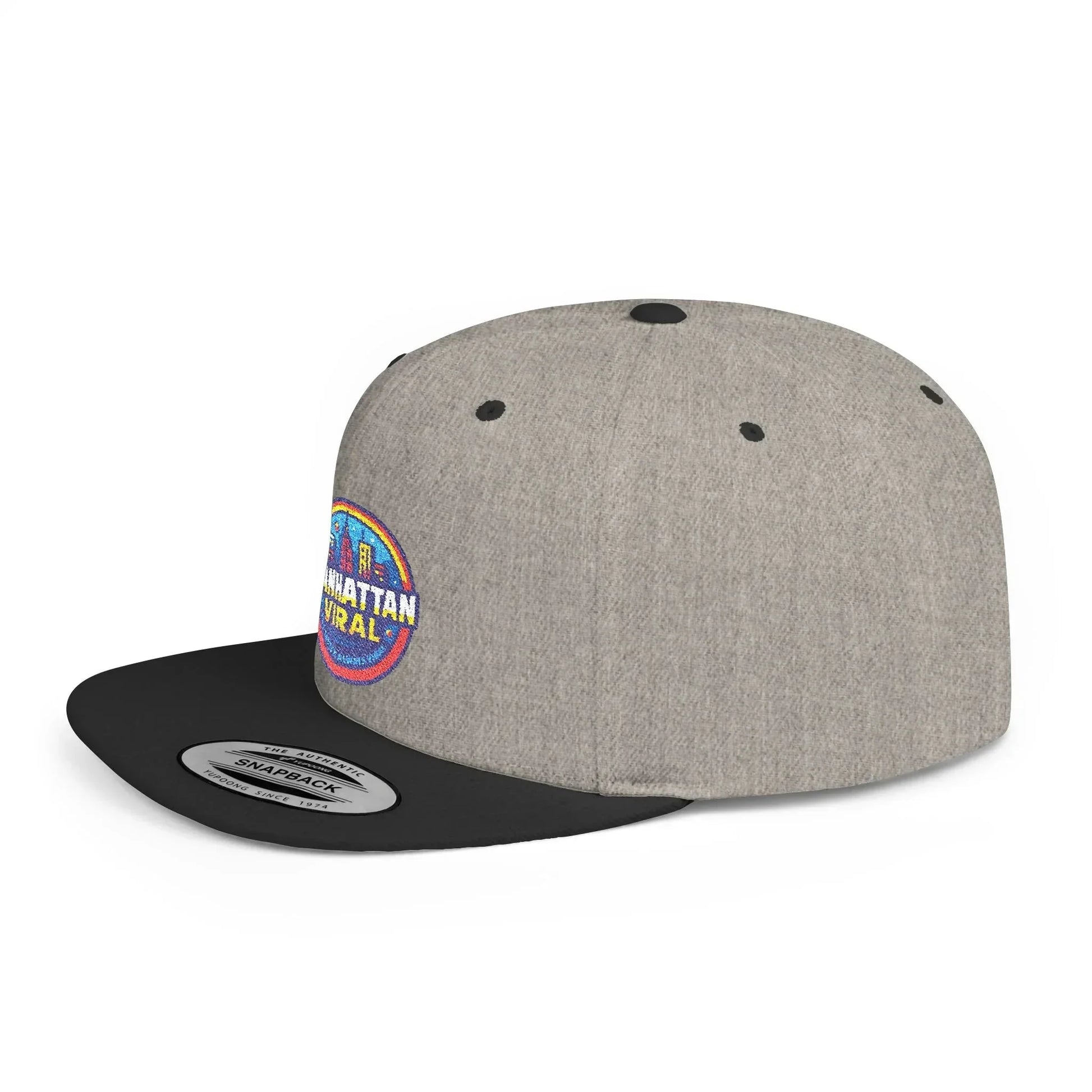 Colorful Manhattan Viral Flat Bill Snapback Hat, Trendy Cap, Streetwear Accessory, Gift for Friends, Casual Style - Manhattan Viral