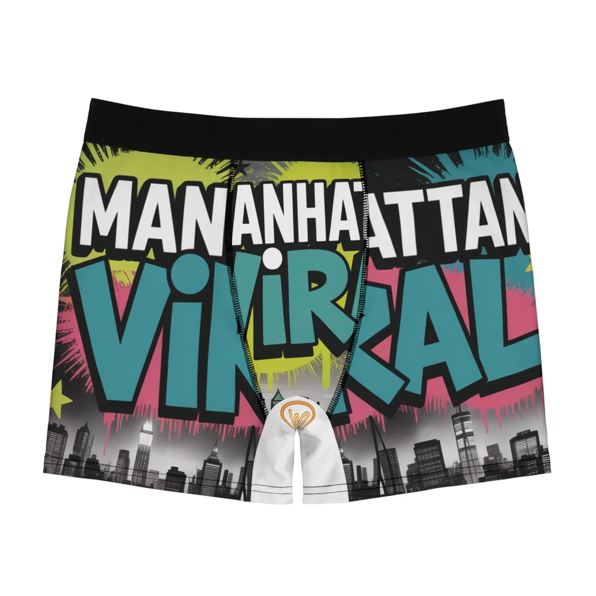 Men's Boxer Briefs - Viral Manhattan Print, Fun Underwear, Trendy Gift for Men, Unique Boxer Shorts, Stylish Men's Loungewear - Manhattan Viral