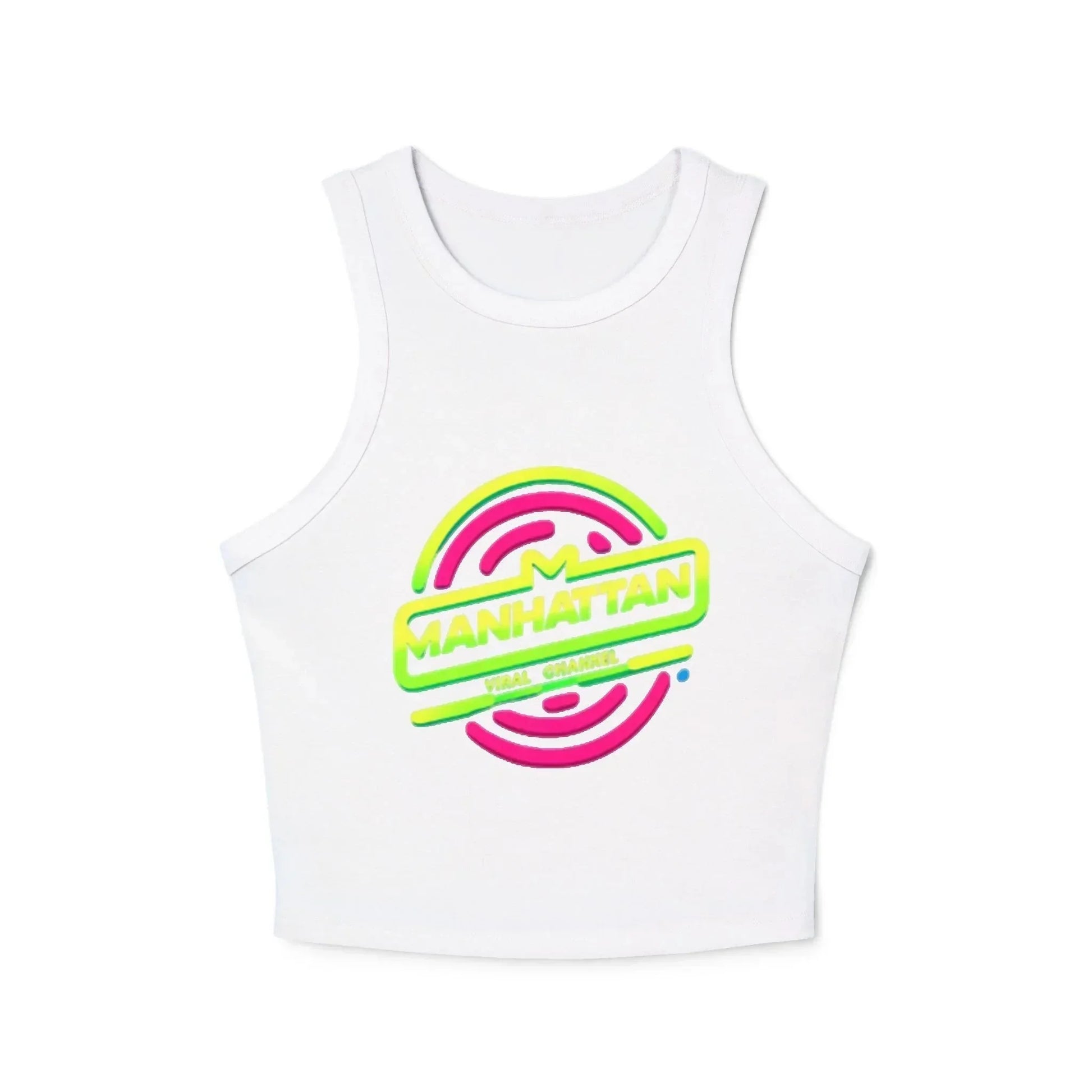 Neon Lights Tank Top NYC Women's Micro Rib Racer - Manhattan Viral - Manhattan Viral