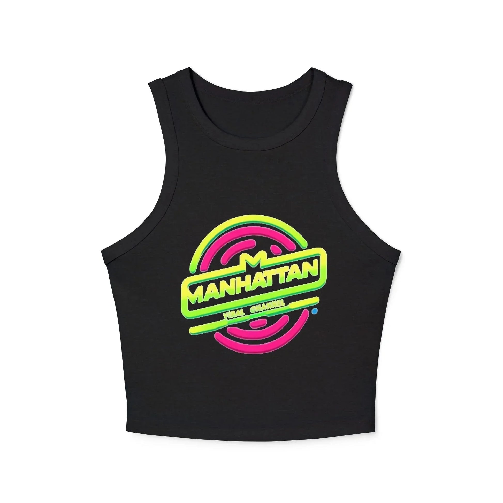 Neon Lights Tank Top NYC Women's Micro Rib Racer - Manhattan Viral - Manhattan Viral
