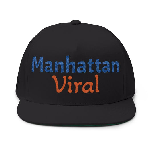 Uptown Hit Embroidered Flat Bill Cap, Trendy Hat, Gift for Him/Her, Summer Accessory, Customizable Cap - Manhattan Viral