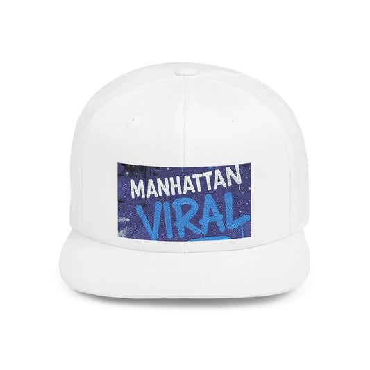 Viral Manhattan Flat Bill Snapback Cap, Urban Style Hat, Streetwear Accessory, Gift for Trendsetters, Cool Summer Baseball Cap - Manhattan Viral